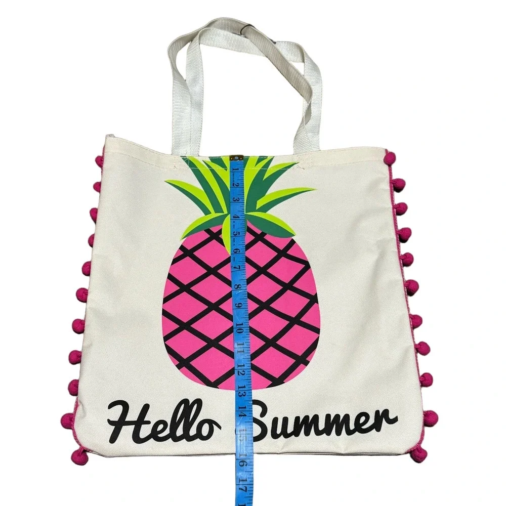 Hello Summer Pink Pineapple Tote Bag
